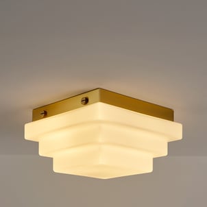 Plafón o aplique, vidrio opalino, ancho 27,5 cm, DECAR LA REDOUTE INTERIEURS