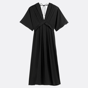 Robe longue évasée, col V, manches aux coudes LA REDOUTE COLLECTIONS