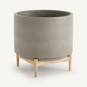 Vaso com suporte em hévea, alt. 45cm, Florian AM.PM