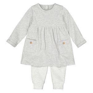 Conjunto de 2 peças, vestido e calças saruel, 1 mês-2 anos LA REDOUTE COLLECTIONS image