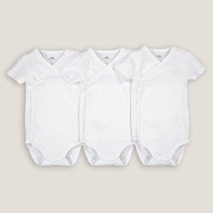 Lot de 3 bodies blanc manches courtes en coton bio LA REDOUTE COLLECTIONS
