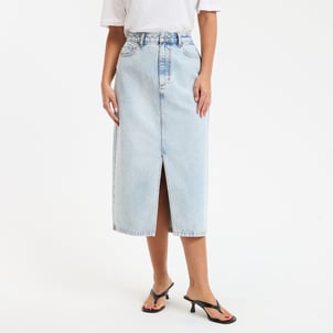 Jupe midi droite en denim LA REDOUTE COLLECTIONS