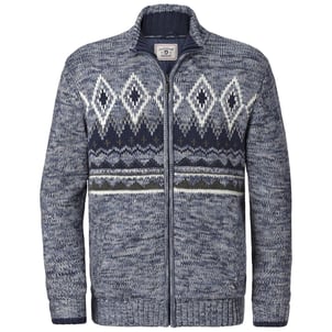 Jan Vanderstorm Gilet Maille Agner Homme Grandes Tailles – Col Montant, Zip Double Sens, Jusqu'à 7XL – Look Sportif Décontracté