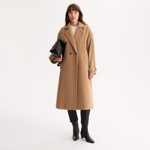 Manteau long, fermeture boutonnée, drap de laine ANNE WEYBURN