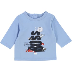 Ensemble Bébé Garçon BOSS - Body + Bavoir + Chapeau - Coton Biologique 100% - Imprimé Tendance