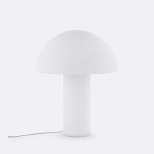 Loulou Mushroom Lamp in Ribbed Opaline Glass, H41.7cm LA REDOUTE INTERIEURS
