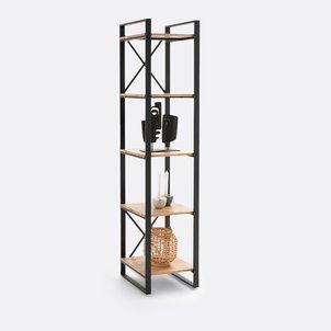 Hiba Large Solid Oak and Steel Shelving Unit LA REDOUTE INTERIEURS
