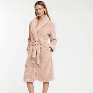 Robe de chambre en maille polaire, col châle LA REDOUTE COLLECTIONS