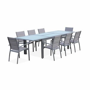 salon de jardin table extensible philadelphie gris clair table en aluminium 200300cm - Table Jardin Rallonge salon de jardin table extensible philadelphie gris clair table en aluminium 200300cm - Table Jardin Rallonge