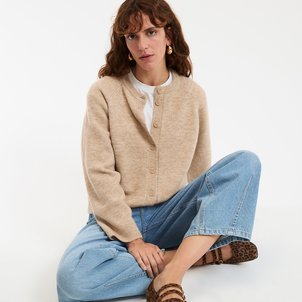 Cardigan scollo rotondo in maglia grossa LA REDOUTE COLLECTIONS
