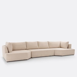 Elément banquette modulable, en velours côtelé fines côtes, MONICA LA REDOUTE INTERIEURS