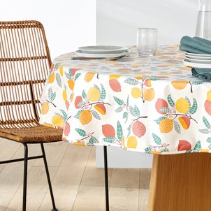 Nappe ronde coton enduit Citron LA REDOUTE INTERIEURS