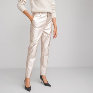 Брюки прямые из искусственной кожи LA REDOUTE COLLECTIONS