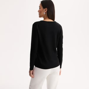 Camisola de decote em V, malha fina de toque suave ANNE WEYBURN