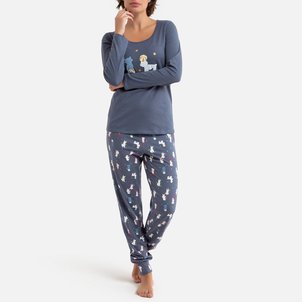 Pijama de mangas compridas com calças estampadas LA REDOUTE COLLECTIONS image