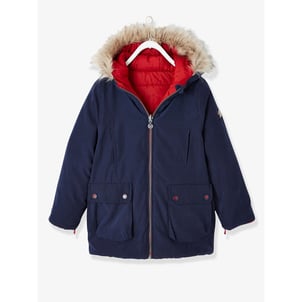 Blouson Parka Chicco Pour Fille - Veste Bleue Avec Nœuds, Capuche, Zip, Lavable Machine, Tissu Recyclé