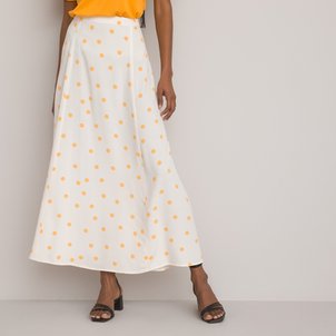 Юбка длинная с принтом в горошек LA REDOUTE COLLECTIONS