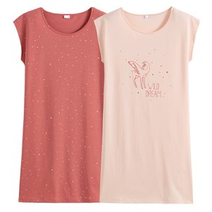 Lote de 2 camisas de dormir, em puro algodão LA REDOUTE COLLECTIONS image