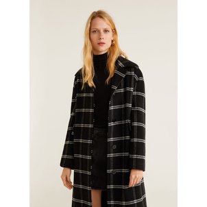 À Laine Carreaux Manteau Mango En tXxOXwP