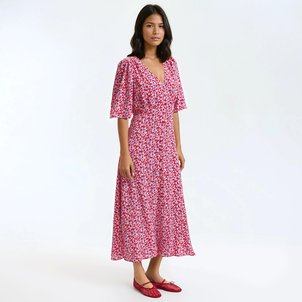 Floral Full Maxi Dress with Short Sleeves LA REDOUTE COLLECTIONS