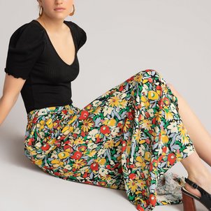 Langer Rock mit Volant und Blumenmuster LA REDOUTE COLLECTIONS image