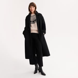 Manteau long, fermeture boutonnée, drap de laine ANNE WEYBURN