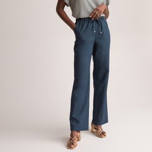Pantalon large, en lin et coton ANNE WEYBURN