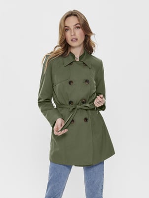 Trench mi-long ceinturé ONLY