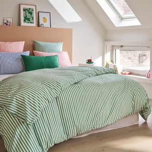 Soizic Green Cotton Duvet Cover LA REDOUTE INTERIEURS