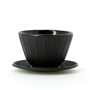 Tasse à Thé Kinto En Verre Avec Soucoupe Inox - 220 Ml, Résistante à La Chaleur - Lave-vaisselle Et Micro-ondes Safe