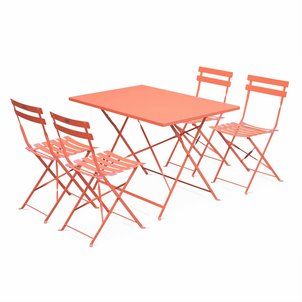 salon de jardin bistrot pliable emilia rectangulaire pche avec quatre chaises pliantes acier thermolaqu salon - Salon De Jardin Pliable salon de jardin bistrot pliable emilia rectangulaire pche avec quatre chaises pliantes acier thermolaqu salon - Salon De Jardin Pliable
