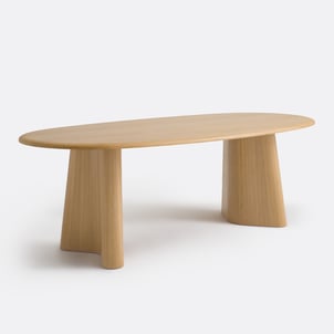 Table à manger, ovale, en plaqué chêne, 6 à 8 couverts, WILLIAM LA REDOUTE INTERIEURS