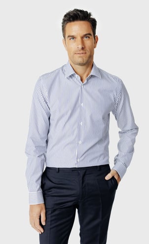 Chemise Slim fit double retors à rayures ACROSS