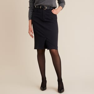 Jupe droite, coton stretch, mi-longue ANNE WEYBURN