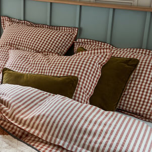 Cottage Caramel Seersucker Cotton Duvet Cover LA REDOUTE INTERIEURS