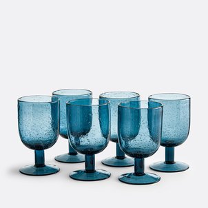 Lot de 6 verres à pied verre bullé, Faraji LA REDOUTE INTERIEURS