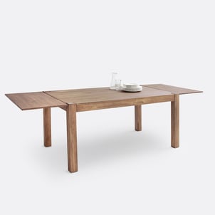 Table à manger, extensible, pin teinté teck et plaqué, 6 à 8 couverts, LUNJA LA REDOUTE INTERIEURS