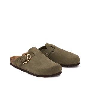 Mules sabots en cuir suédé LA REDOUTE COLLECTIONS