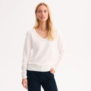 Pull col V, fine maille au toucher très doux ANNE WEYBURN