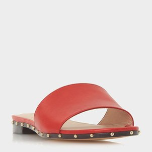 sandale plate rouge