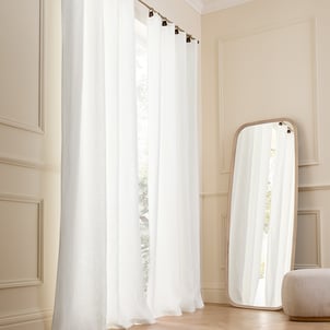 Rideau en lin lavé, doublé, avec passants, PRIVATE AM.PM
