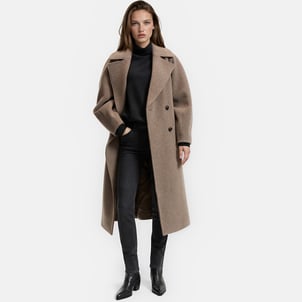 Manteau long fermeture asymétrique, laine mélangée LA REDOUTE COLLECTIONS