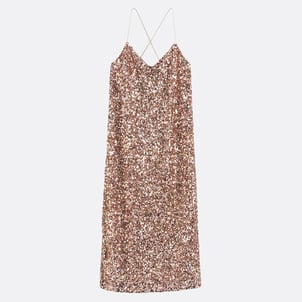 Vestido comprido de lantejoulas com alças finas LA REDOUTE COLLECTIONS