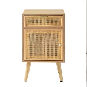 Table de chevet avec cannage en rotin naturel - MIYA CALICOSY