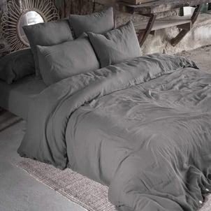 Parure de lit double gaze de coton TERRE DE NUIT