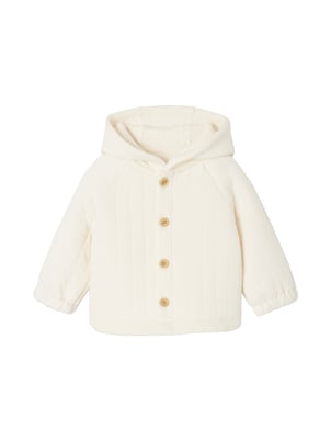 Cardigan naissance à capuche en molleton matelassé VERTBAUDET