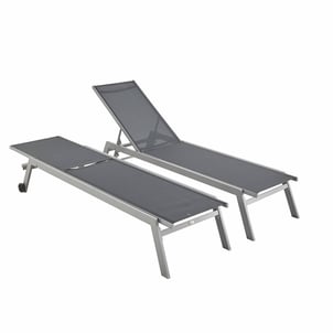 Bain de soleil aluminium multi positions à roulettes (lot de 2) ELSA SWEEEK