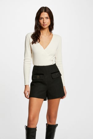 Pull manches longues col cache-coeur MORGAN