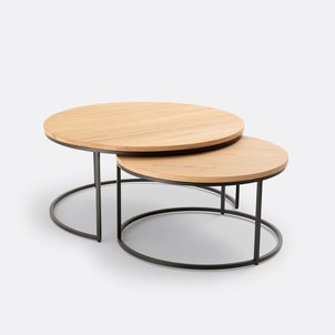 Lot de 2 grandes tables basses gigognes chêne Vova LA REDOUTE INTERIEURS