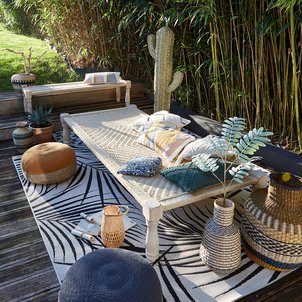 Adas Mango Wood & Rope Indian Style Bench LA REDOUTE INTERIEURS